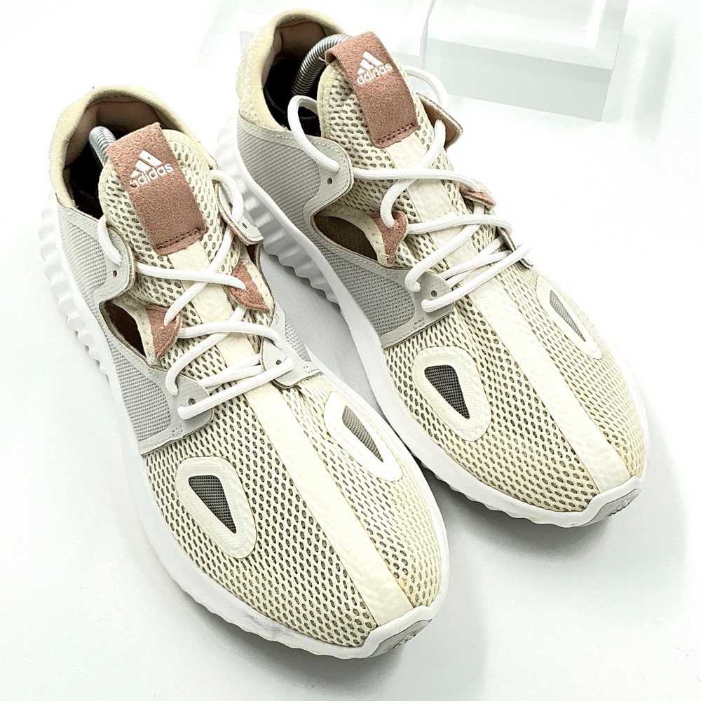 Adidas Women Size 9.5 Sneakers Cream Mesh Breathable Alphabounce RC $80